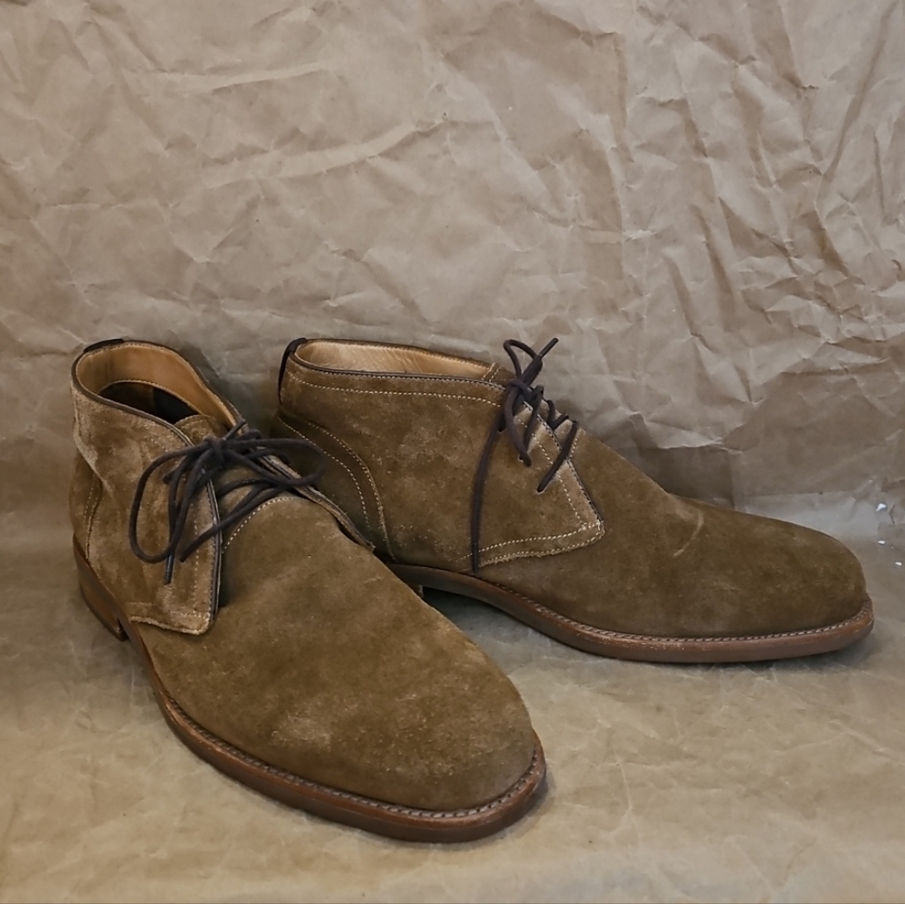 Warfield & Grand Suede Leather Chukka Ankle Boot Shoes Brown 10 Lace Up